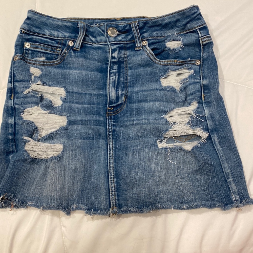 american eagle jean skirt